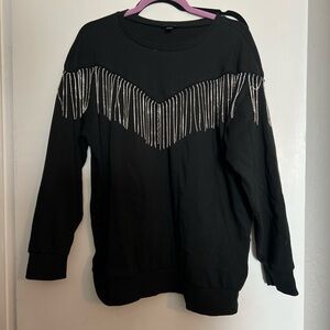 Torrid Black Sweatshirt with Silver Detailing